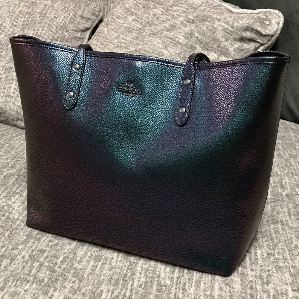 Coach Oil Slick Iridescent Tote Bag